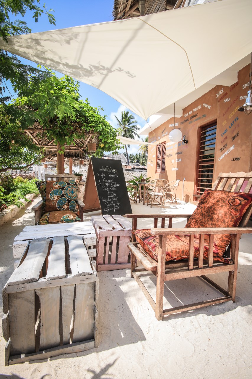 Coworking Space at Yellow Card Cafe Apartment & Bungalows, Jambiani